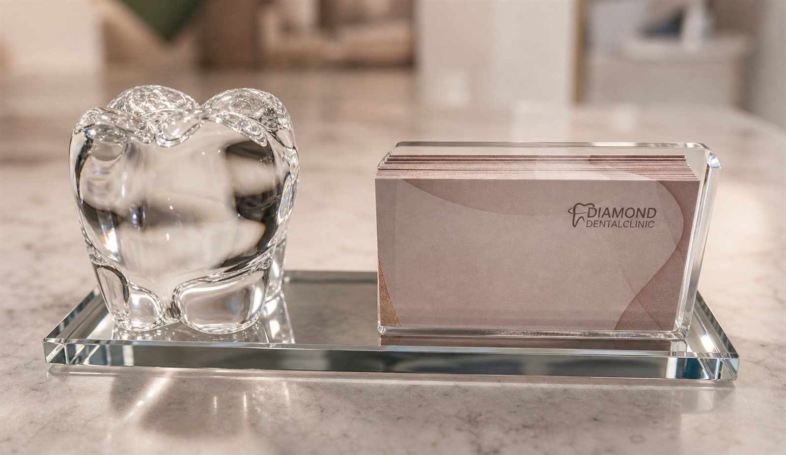 Детайл от рецепцията на Diamond Dental Clinic