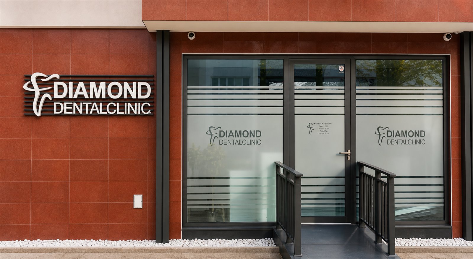 Входът на Diamond Dental Clinic